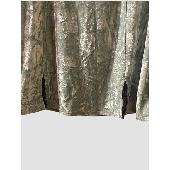 Kimchi Blue Jill Velvet Mini Dress Lace Slits UO Women’s Size M Green Open Back - Picture 7 of 10